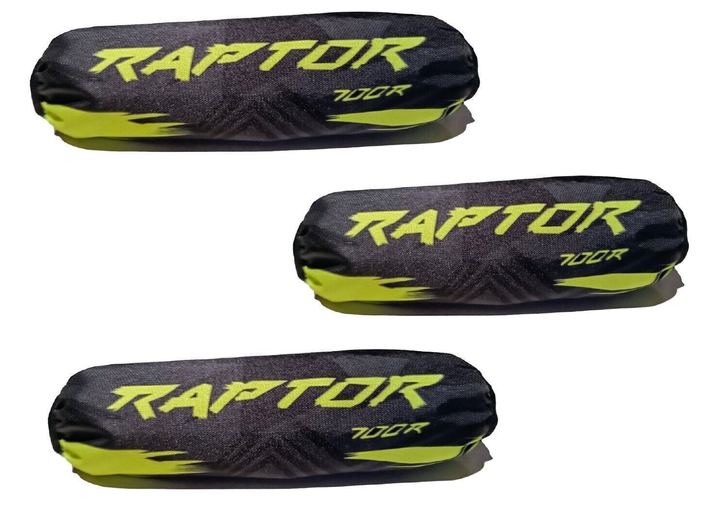 Black Lime Yellow Shock Covers Yamaha Raptor 700R-22, set-3, Free-Ship-USA