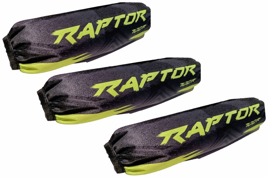 Black Lime Yellow Shock Covers Yamaha Raptor 700R-22, set-3, Free-Ship-USA